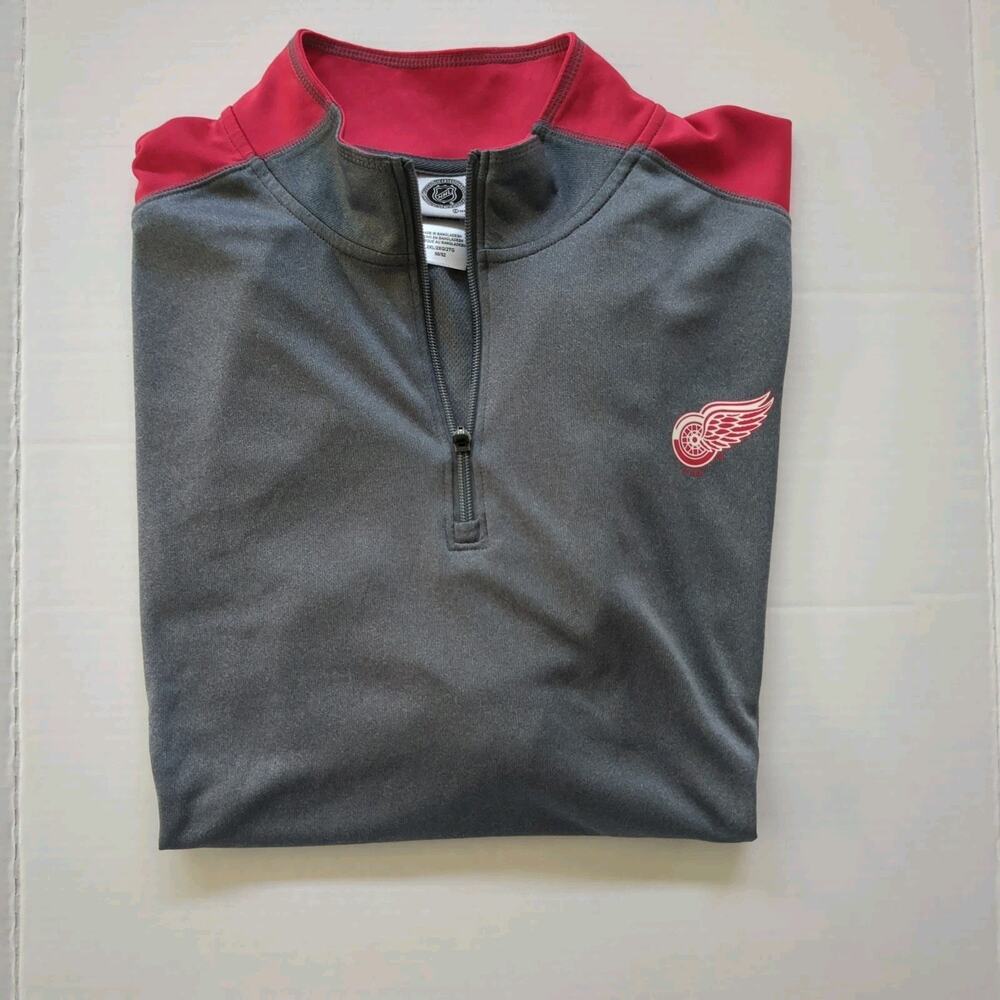 Detroit Red Wings Quarter Zip Pullover 2XL Red and Grey NHL Licensed Rarely Worn - Picture 5 of 6